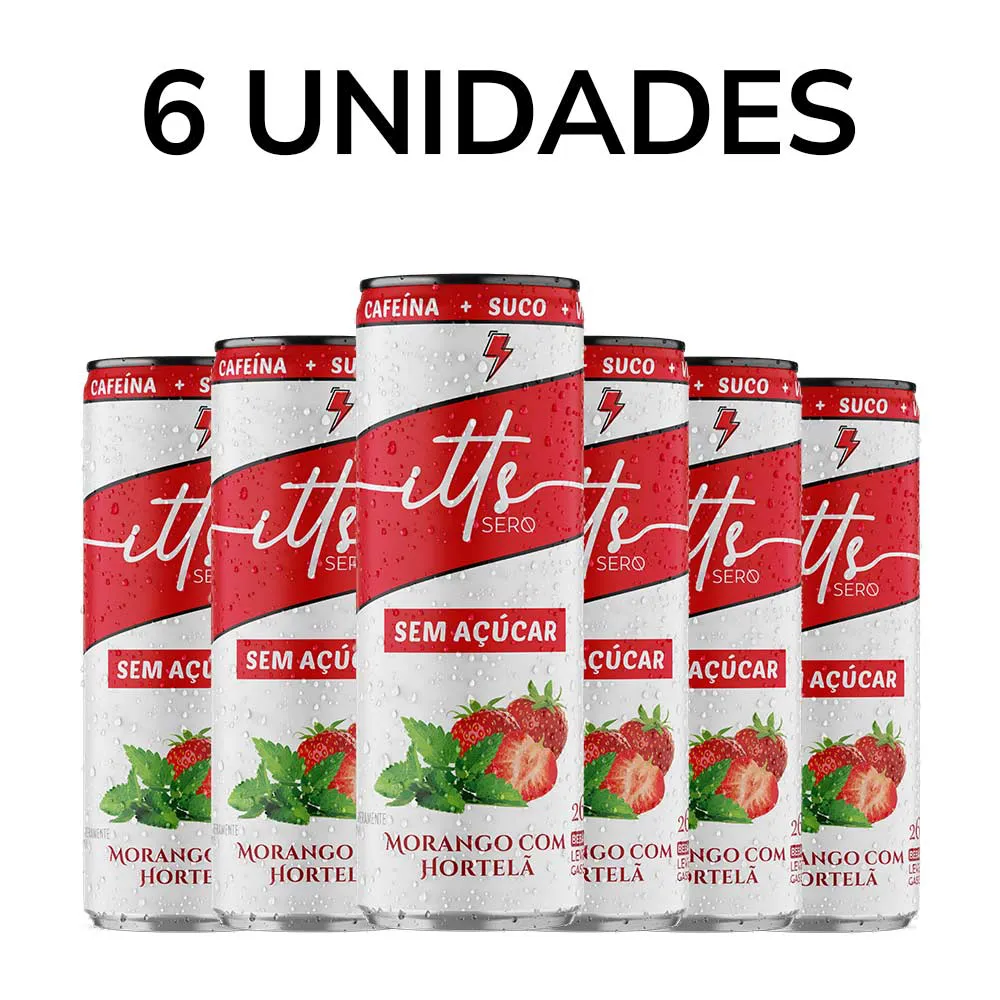 PACK 6 UNIDADES - ITTS - SABOR MORANGO COM HORTELÃ 269 ML
