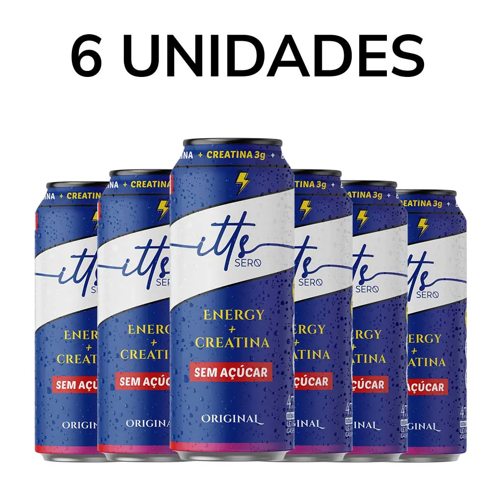 PACK 6 UNIDADES - ITTS SERO ENERGY- CREATINA ORIGINAL SEM AÇÚCAR 473 ML