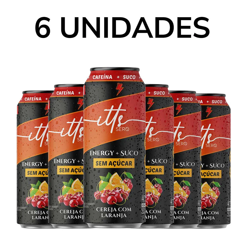 PACK 6 UNIDADES - ITTS SERO ENERGY SUCO - CEREJA COM LARANJA SEM AÇÚCAR 473 ML