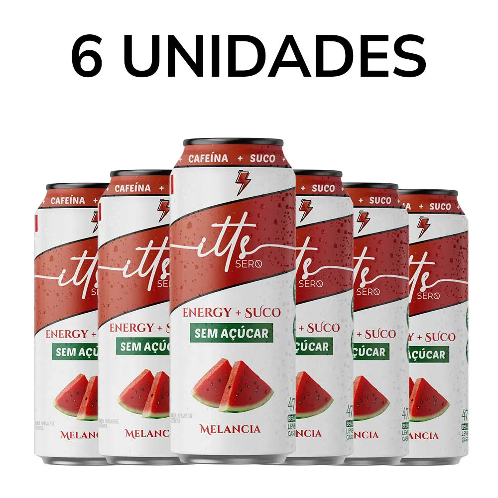 PACK 6 UNIDADES - ITTS SERO ENERGY SUCO - MELANCIA SEM AÇÚCAR 473 ML